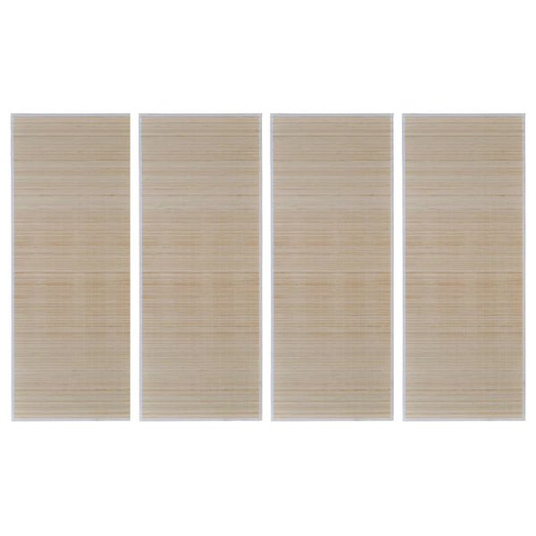 vidaXL Bamboo Rugs 4 pcs Rectangular Natural 120x180 cm