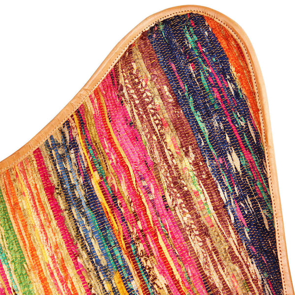 vidaXL Butterfly Chair 4 pcs. Multicolored Chindi Fabric