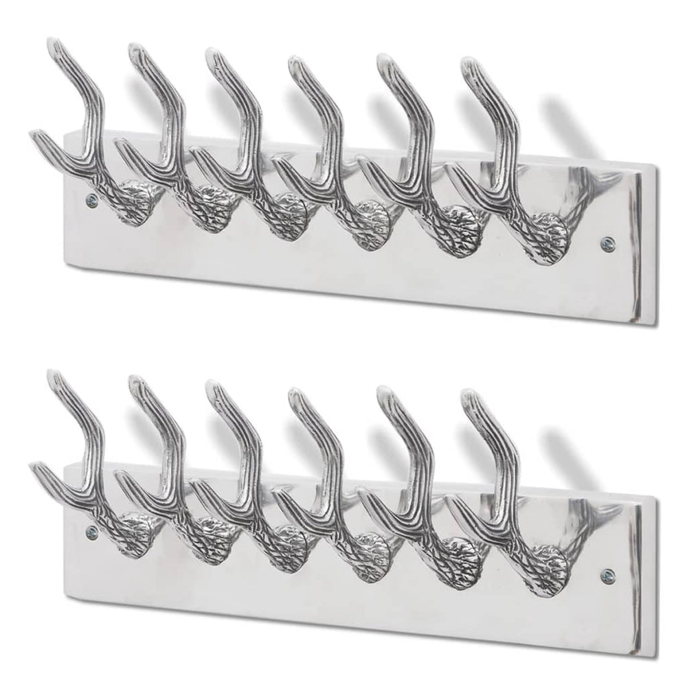 vidaXL Wardrobe Rails 2 pcs Silver Aluminium