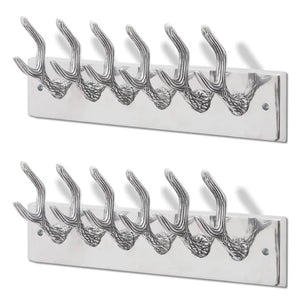 vidaXL Wardrobe Rails 2 pcs Silver Aluminium