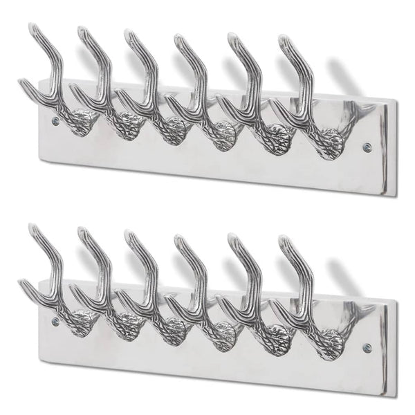 vidaXL Wardrobe Rails 2 pcs Silver Aluminium