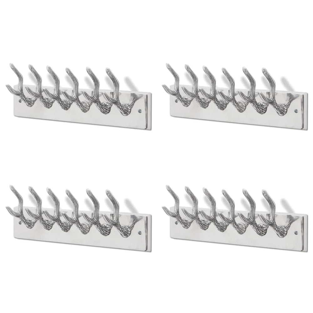 vidaXL Coat Racks 4 pcs. Silver Aluminum