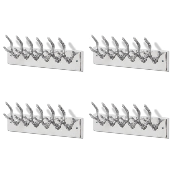 vidaXL Coat Racks 4 pcs. Silver Aluminum
