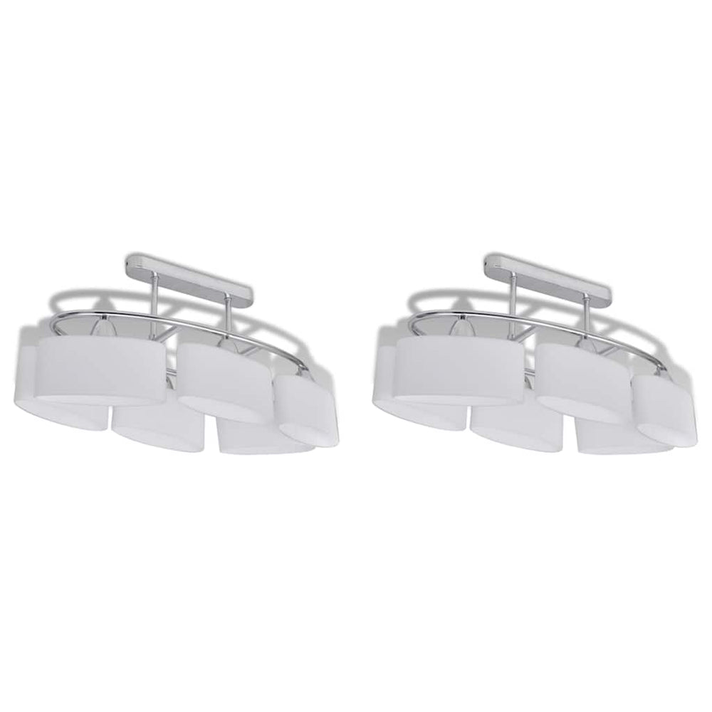 vidaXL Ceiling Lamp with Elliptical Glass Shades 2 pcs. E14
