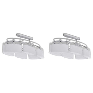 vidaXL Ceiling Lamp with Elliptical Glass Shades 2 pcs. E14