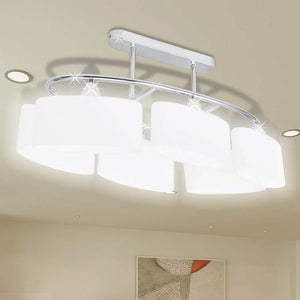 vidaXL Ceiling Lamp with Elliptical Glass Shades 2 pcs. E14