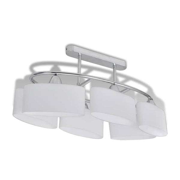 vidaXL Ceiling Lamp with Elliptical Glass Shades 2 pcs. E14