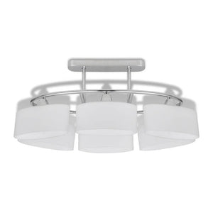 vidaXL Ceiling Lamp with Elliptical Glass Shades 2 pcs. E14