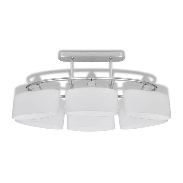vidaXL Ceiling Lamp with Elliptical Glass Shades 2 pcs. E14