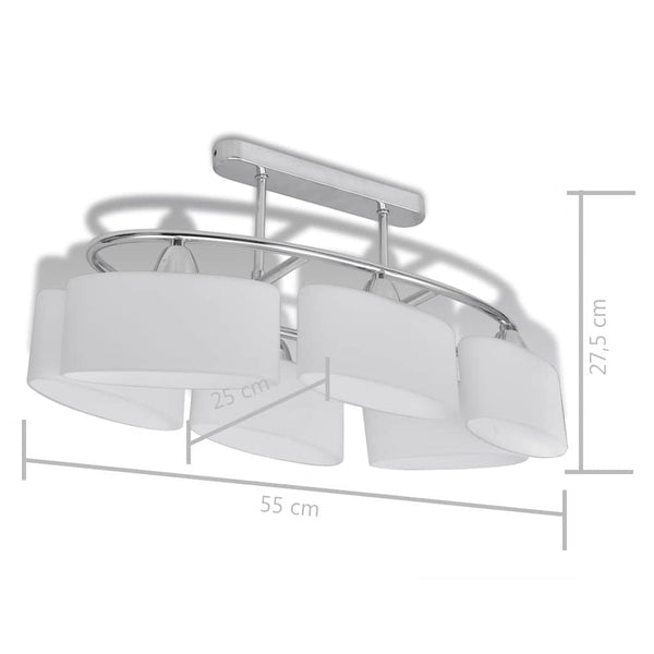 vidaXL Ceiling Lamp with Elliptical Glass Shades 2 pcs. E14