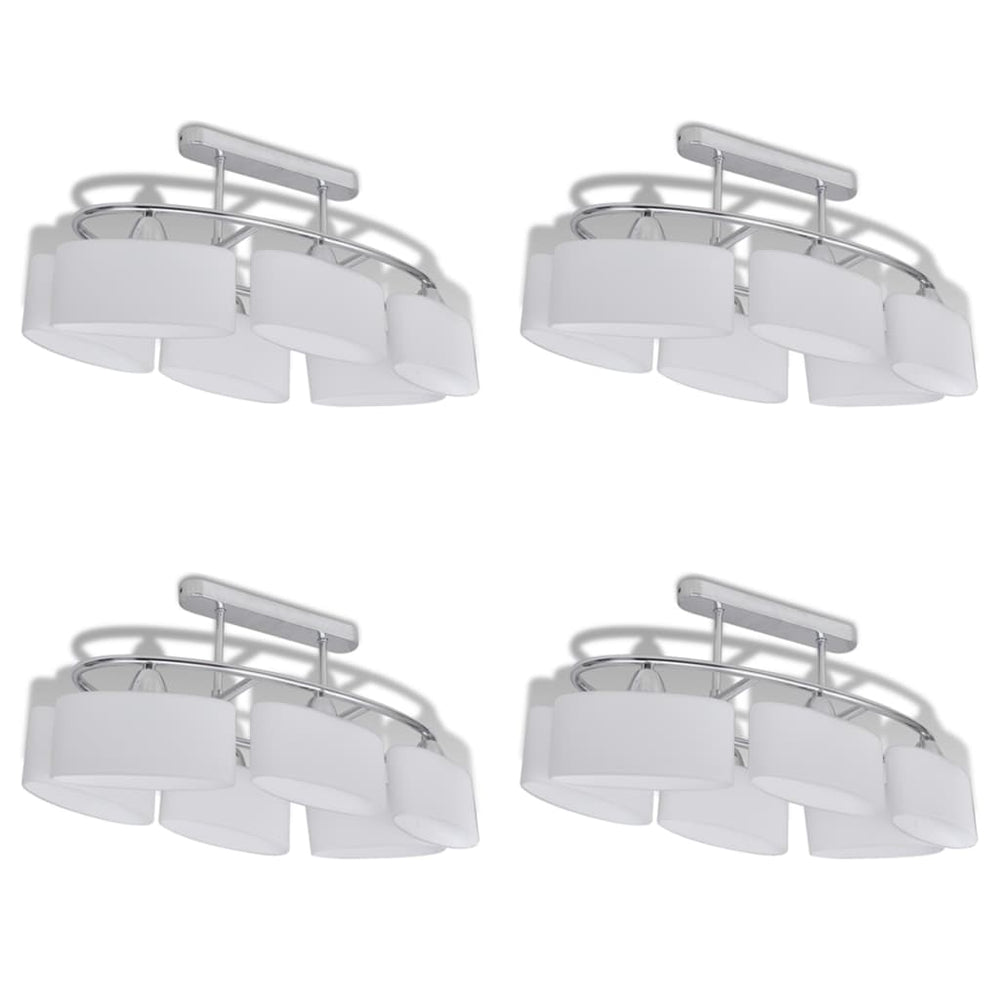 vidaXL Ceiling Lamp with Elliptical Glass Shades 4 pcs. E14