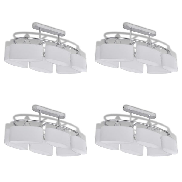 vidaXL Ceiling Lamp with Elliptical Glass Shades 4 pcs. E14