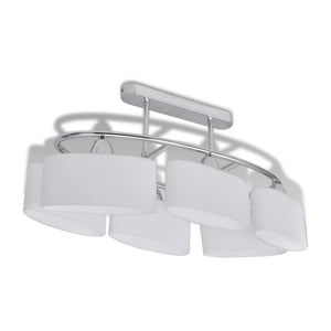 vidaXL Ceiling Lamp with Elliptical Glass Shades 4 pcs. E14