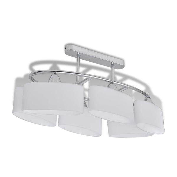 vidaXL Ceiling Lamp with Elliptical Glass Shades 4 pcs. E14