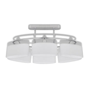 vidaXL Ceiling Lamp with Elliptical Glass Shades 4 pcs. E14