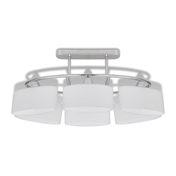 vidaXL Ceiling Lamp with Elliptical Glass Shades 4 pcs. E14