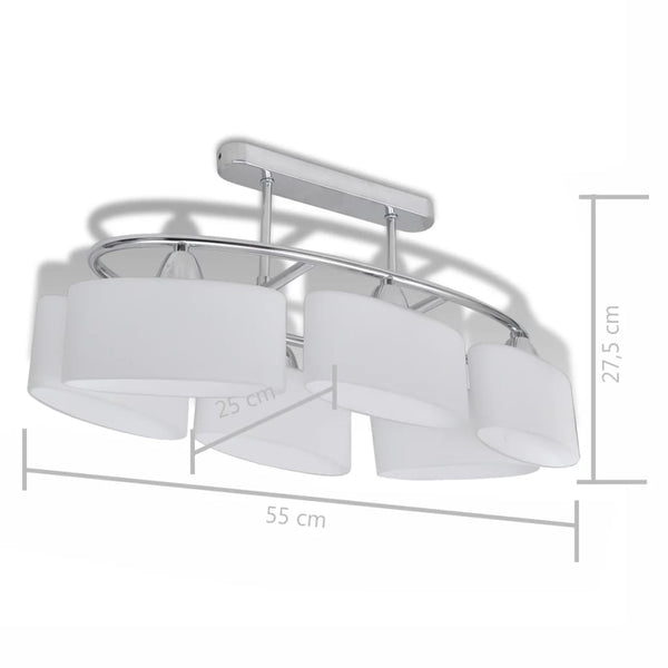vidaXL Ceiling Lamp with Elliptical Glass Shades 4 pcs. E14
