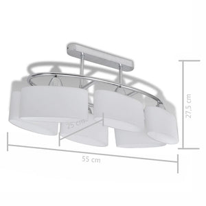 vidaXL Ceiling Lamp with Elliptical Glass Shades 4 pcs. E14