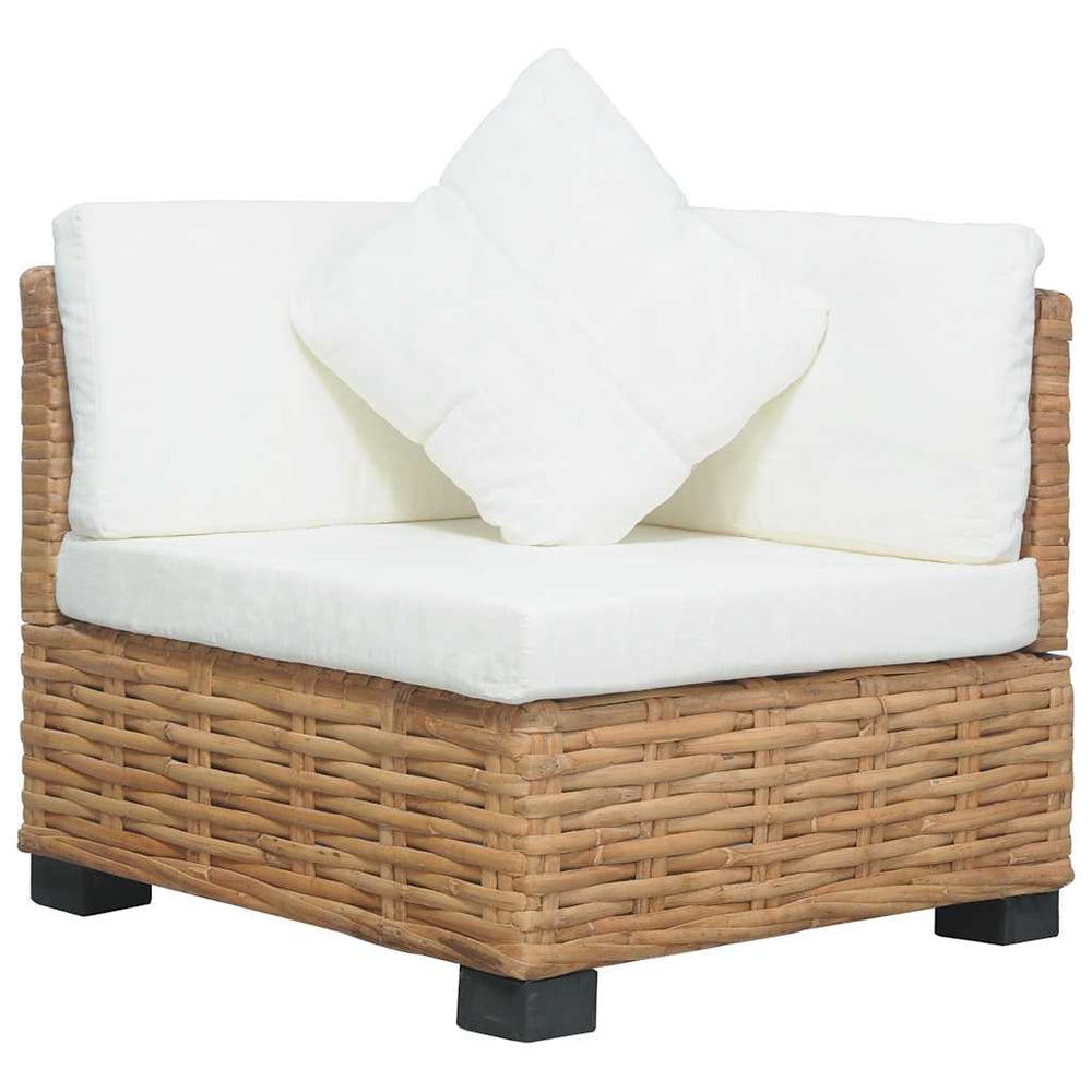 Ecksofa mit Kissen Natürliches Rattan