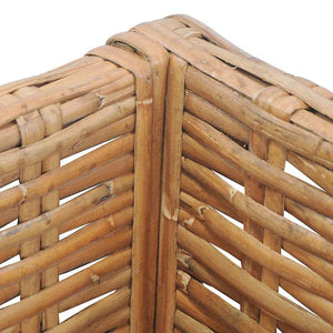 vidaXL Corner Sofa with Cushions Natural Rattan