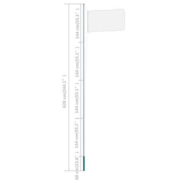 vidaXL Aluminium Flagpole 6.2 m