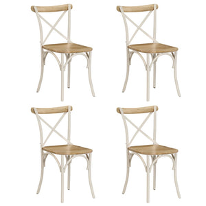 vidaXL Dining Chairs 4 pcs. White Solid Mango Wood