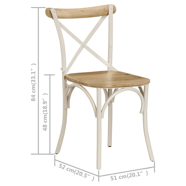 vidaXL Dining Chairs 4 pcs. White Solid Mango Wood