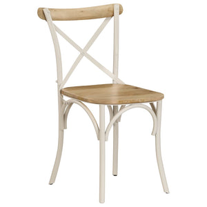 vidaXL Dining Chairs 4 pcs. White Solid Mango Wood