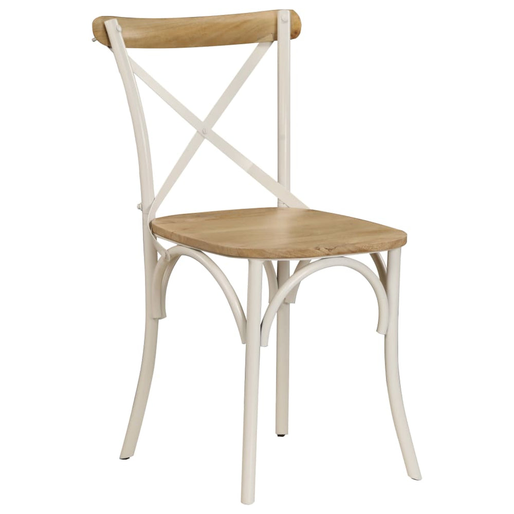 vidaXL Dining Chairs 4 pcs. White Solid Mango Wood