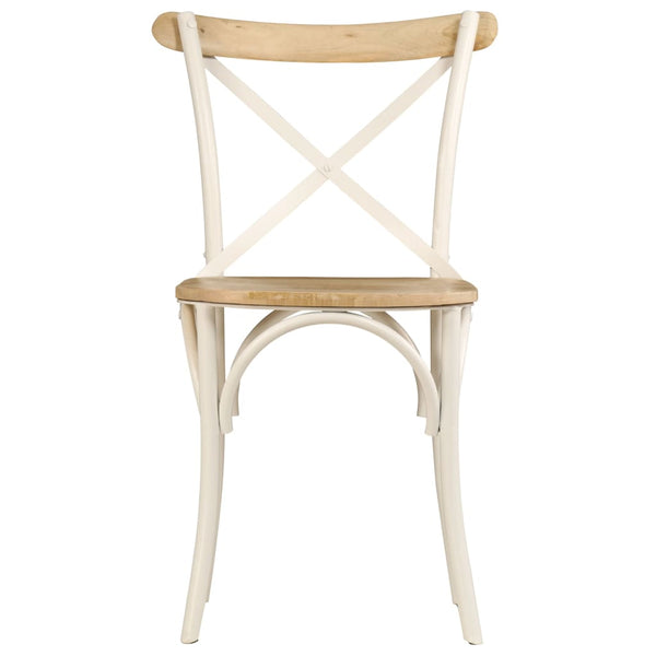 vidaXL Dining Chairs 4 pcs. White Solid Mango Wood