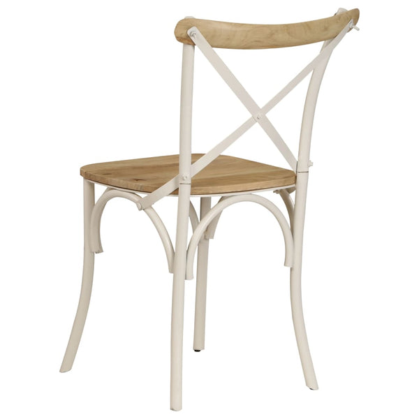 vidaXL Dining Chairs 4 pcs. White Solid Mango Wood