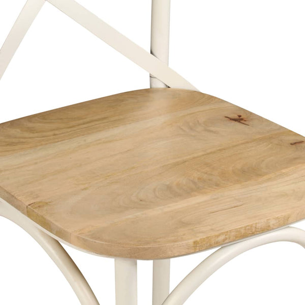 vidaXL Dining Chairs 4 pcs. White Solid Mango Wood