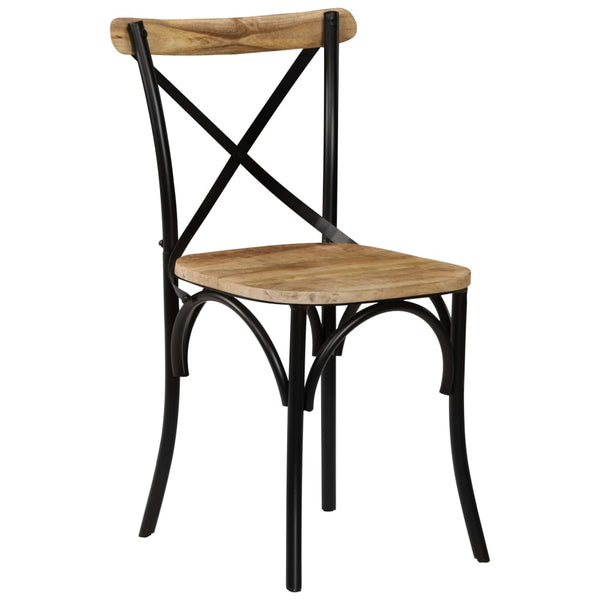 vidaXL Dining Chairs 4 pcs Black Solid Mango Wood