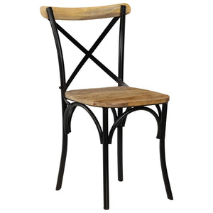 vidaXL Dining Chairs 4 pcs Black Solid Mango Wood