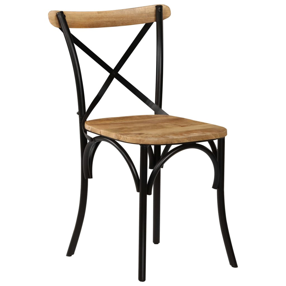 vidaXL Dining Chairs 4 pcs Black Solid Mango Wood