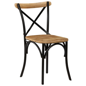 vidaXL Dining Chairs 4 pcs Black Solid Mango Wood