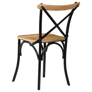 vidaXL Dining Chairs 4 pcs Black Solid Mango Wood