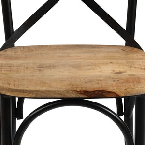 vidaXL Dining Chairs 4 pcs Black Solid Mango Wood