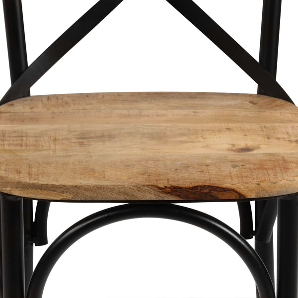 vidaXL Dining Chairs 4 pcs Black Solid Mango Wood