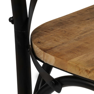 vidaXL Dining Chairs 4 pcs Black Solid Mango Wood