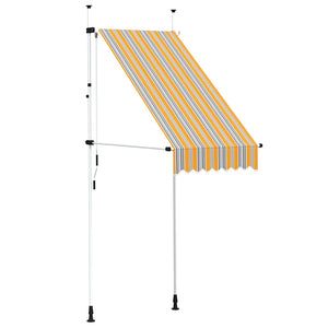 vidaXL Retractable Awning Manual 100 cm Yellow Blue Striped
