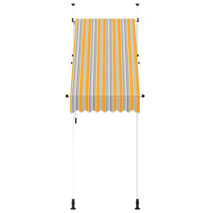 vidaXL Retractable Awning Manual 100 cm Yellow Blue Striped