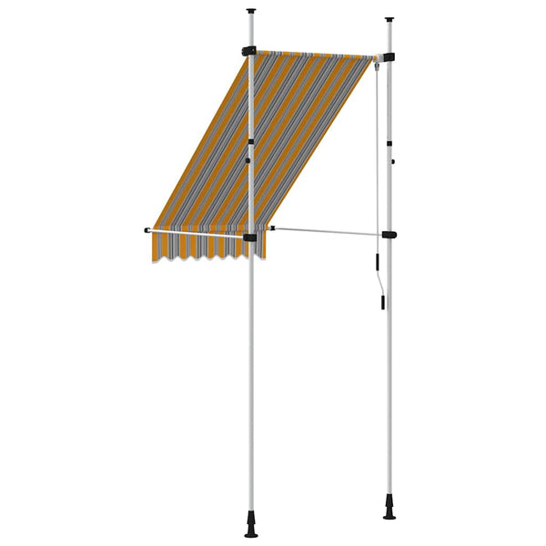 vidaXL Retractable Awning Manual 100 cm Yellow Blue Striped