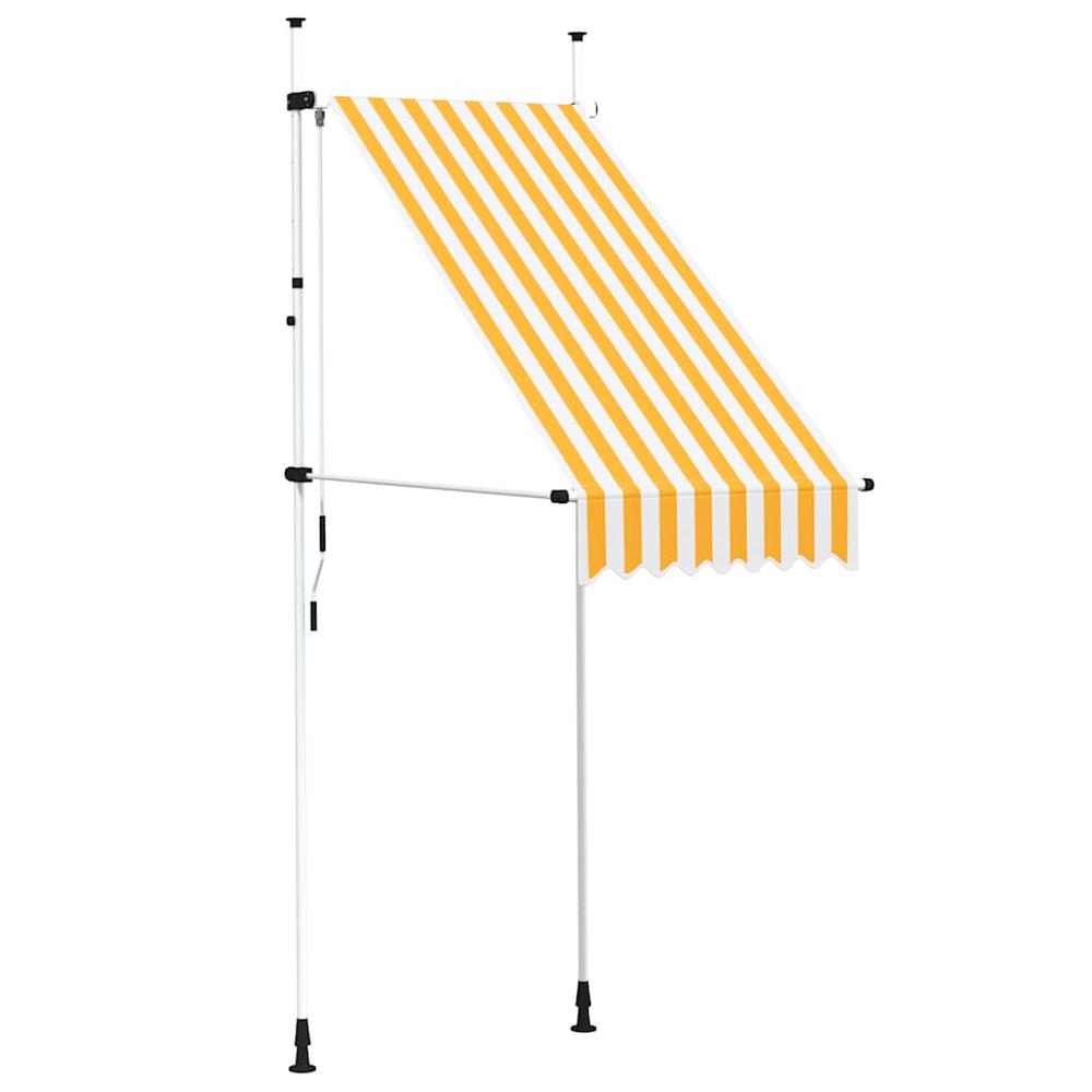 vidaXL Retractable Awning Manual 100 cm Orange/White Striped
