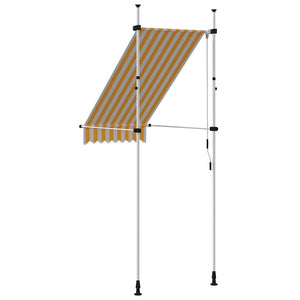 vidaXL Retractable Awning Manual 100 cm Orange/White Striped