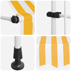 vidaXL Retractable Awning Manual 100 cm Orange/White Striped