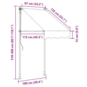 Einziehbare Markise Handbetrieben 100 cm Creme