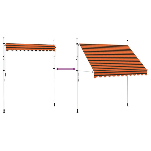 Einziehbare Markise Handbetrieben 250 cm Orange und Braun