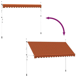 Einziehbare Markise Handbetrieben 400 cm Orange und Braun