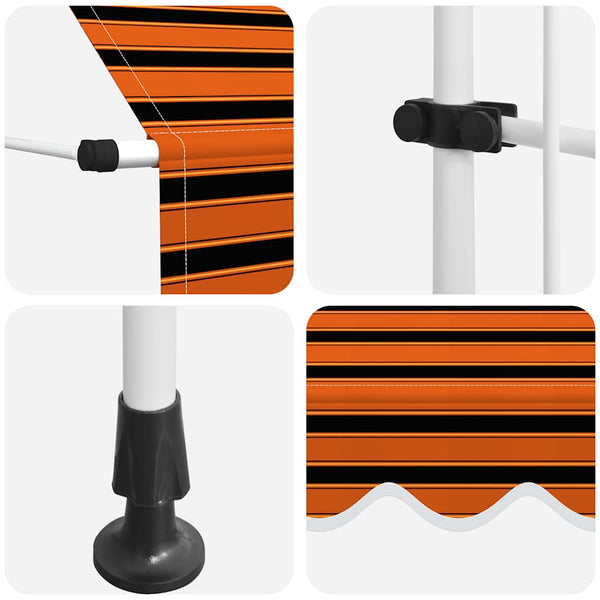 Einziehbare Markise Handbetrieben 400 cm Orange und Braun